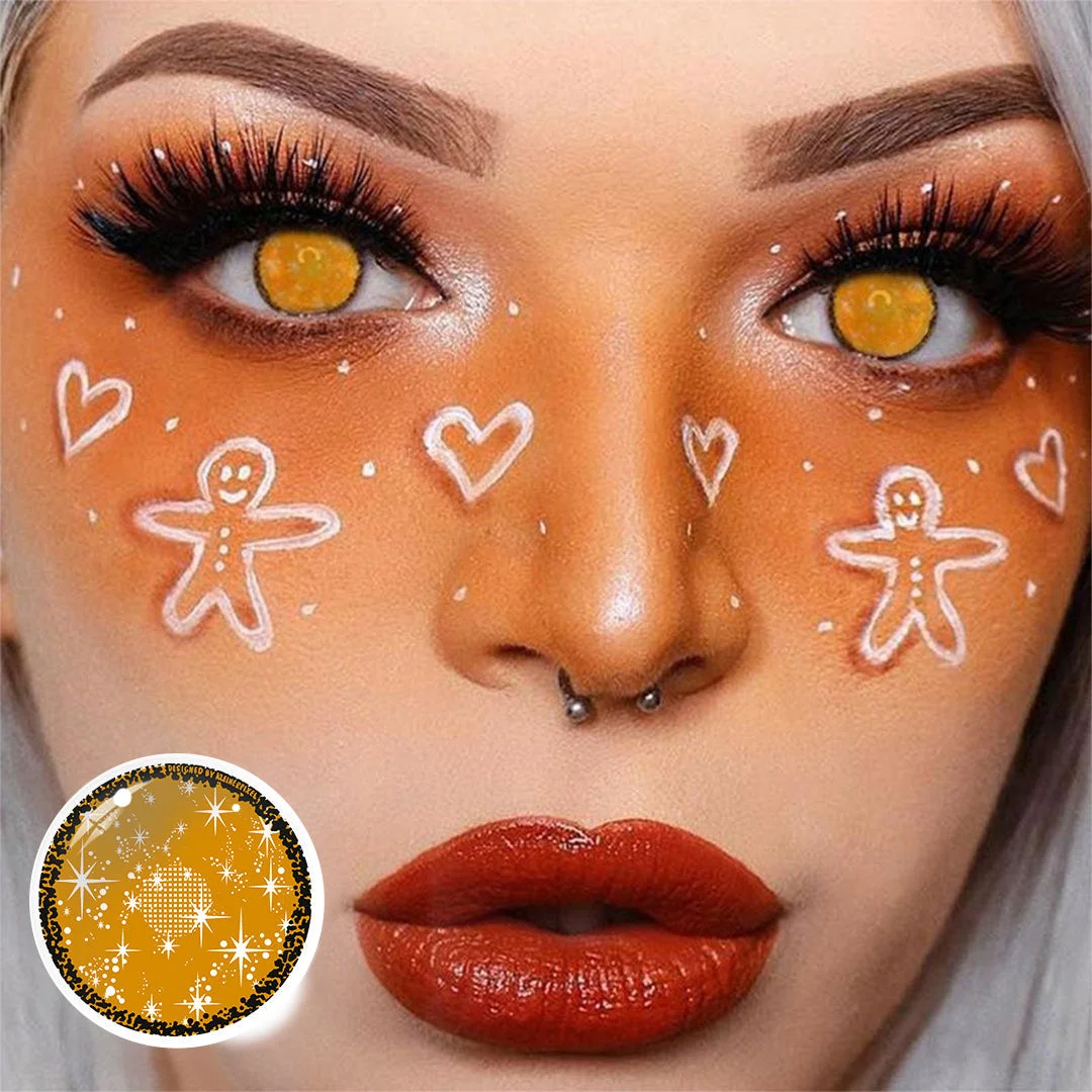 Uniieye Estrellas Orange Halloween Cosplay Colored Contact Lenses | 1 Year