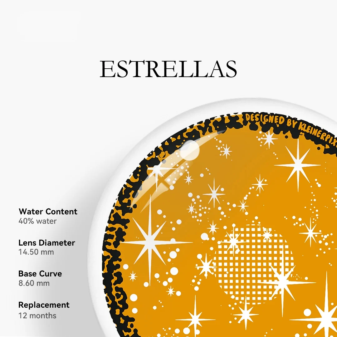 Uniieye Estrellas Orange Halloween Cosplay Colored Contact Lenses | 1 Year