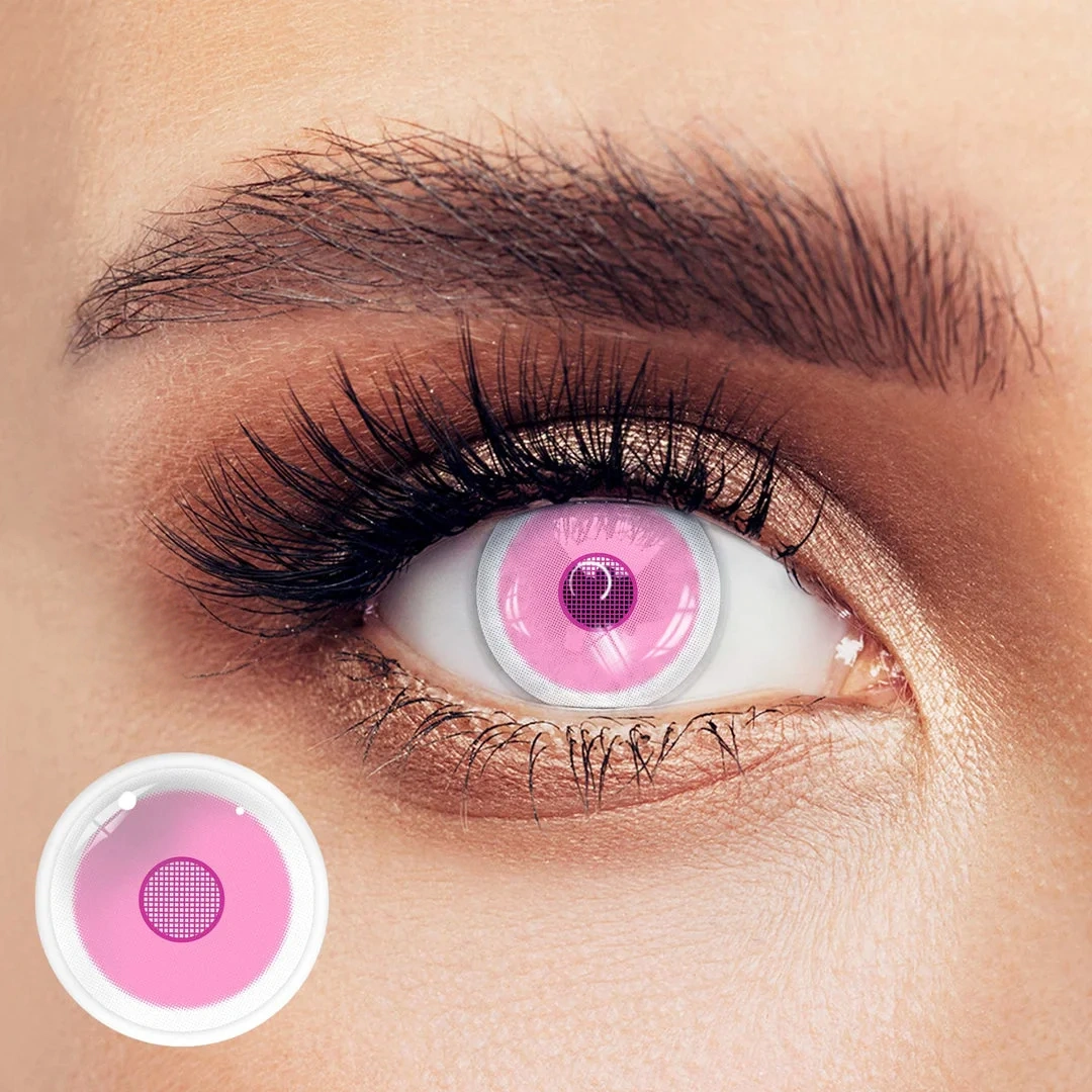 Uniieye Rose Pink Halloween Cosplay Colored Contact Lenses | 1 Year
