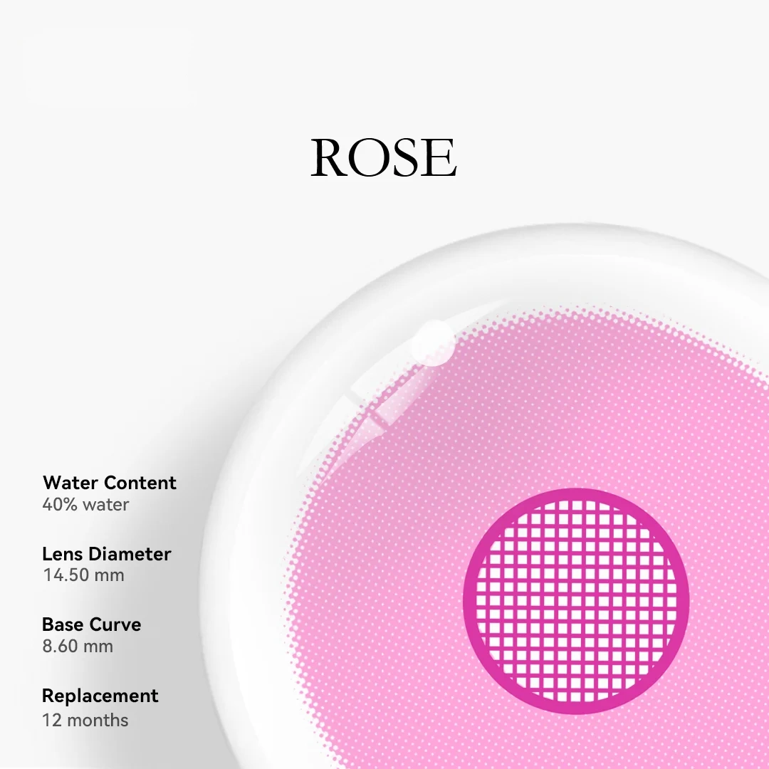 Uniieye Rose Pink Halloween Cosplay Colored Contact Lenses | 1 Year