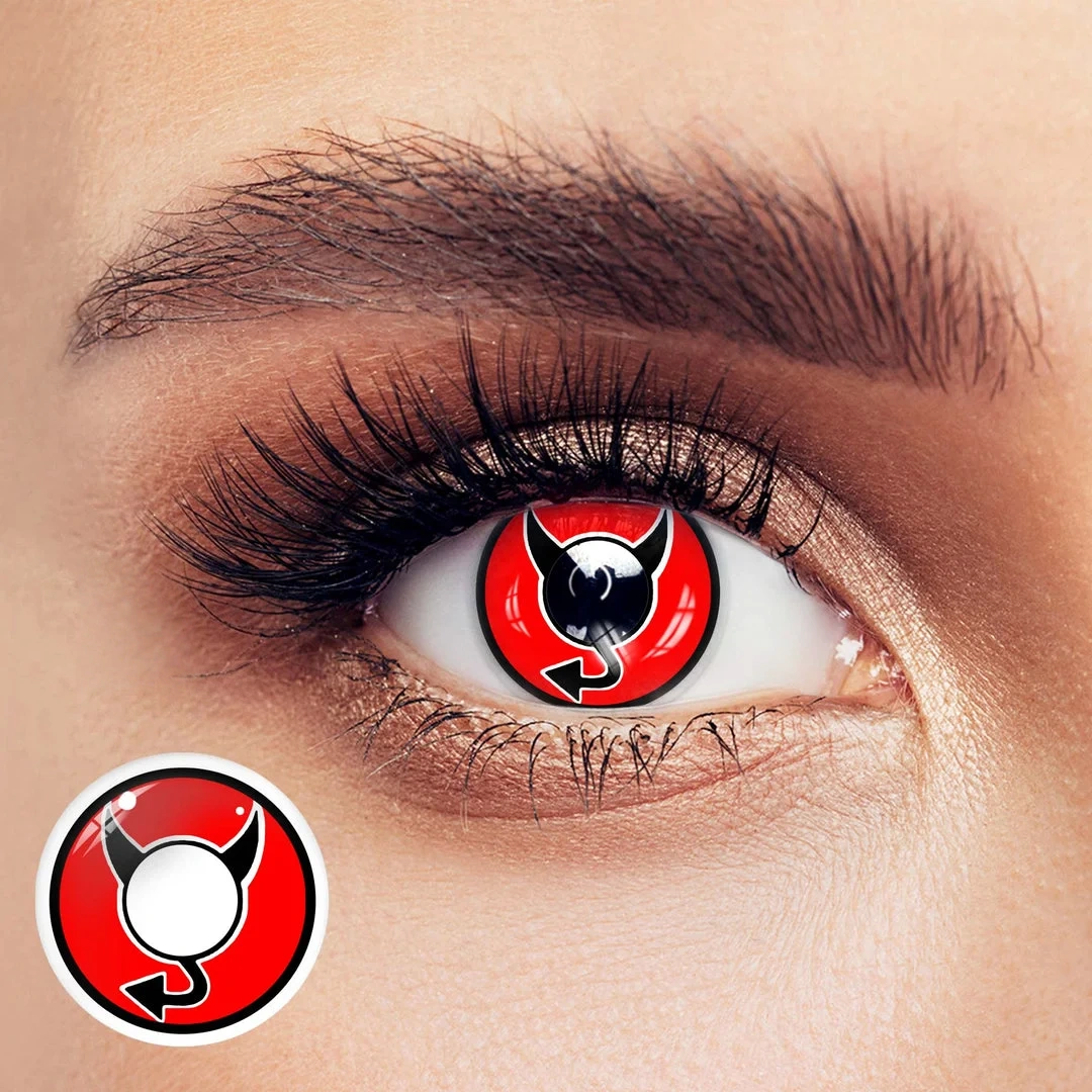 Uniieye Little Devil Red Halloween Cosplay Colored Contact Lenses | 1 Year