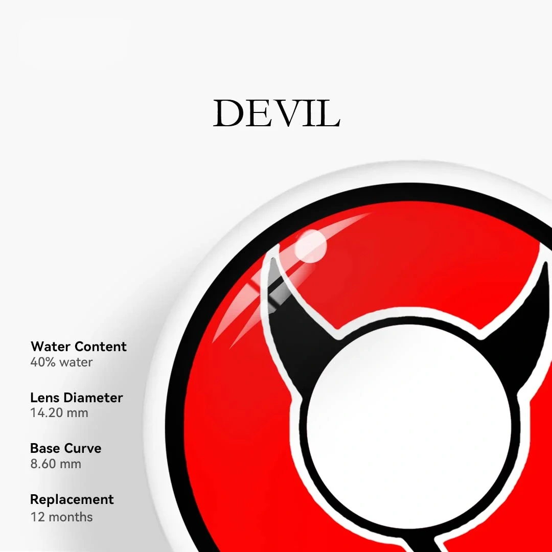 Uniieye Little Devil Red Halloween Cosplay Colored Contact Lenses | 1 Year