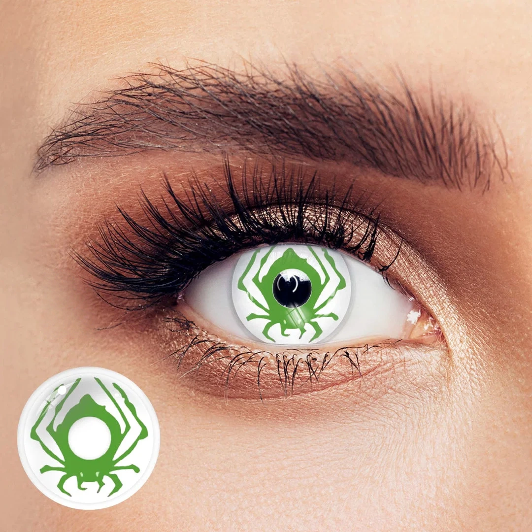 Uniieye Spider Green Halloween Cosplay Colored Contact Lenses | 1 Year