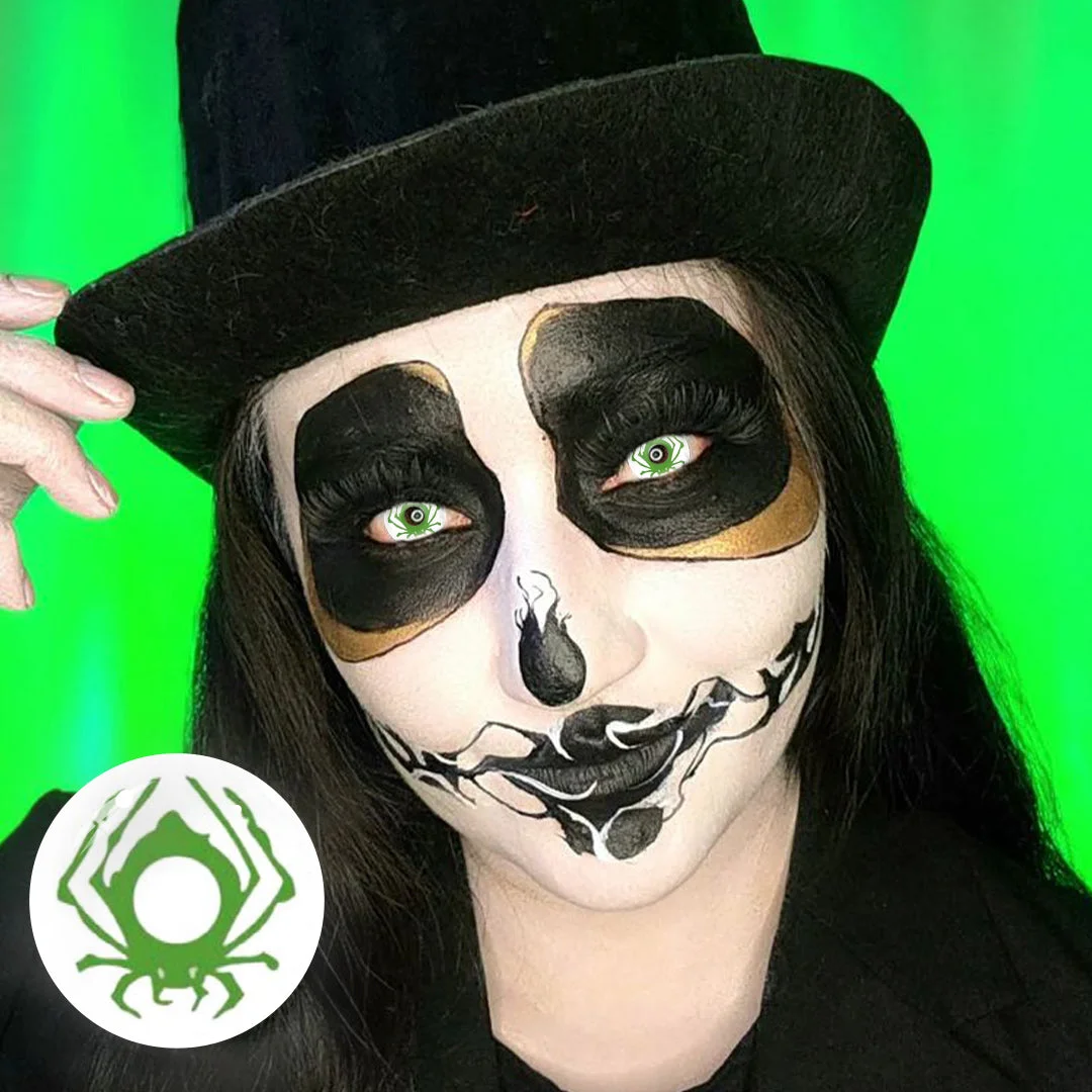 Uniieye Spider Green Halloween Cosplay Colored Contact Lenses | 1 Year