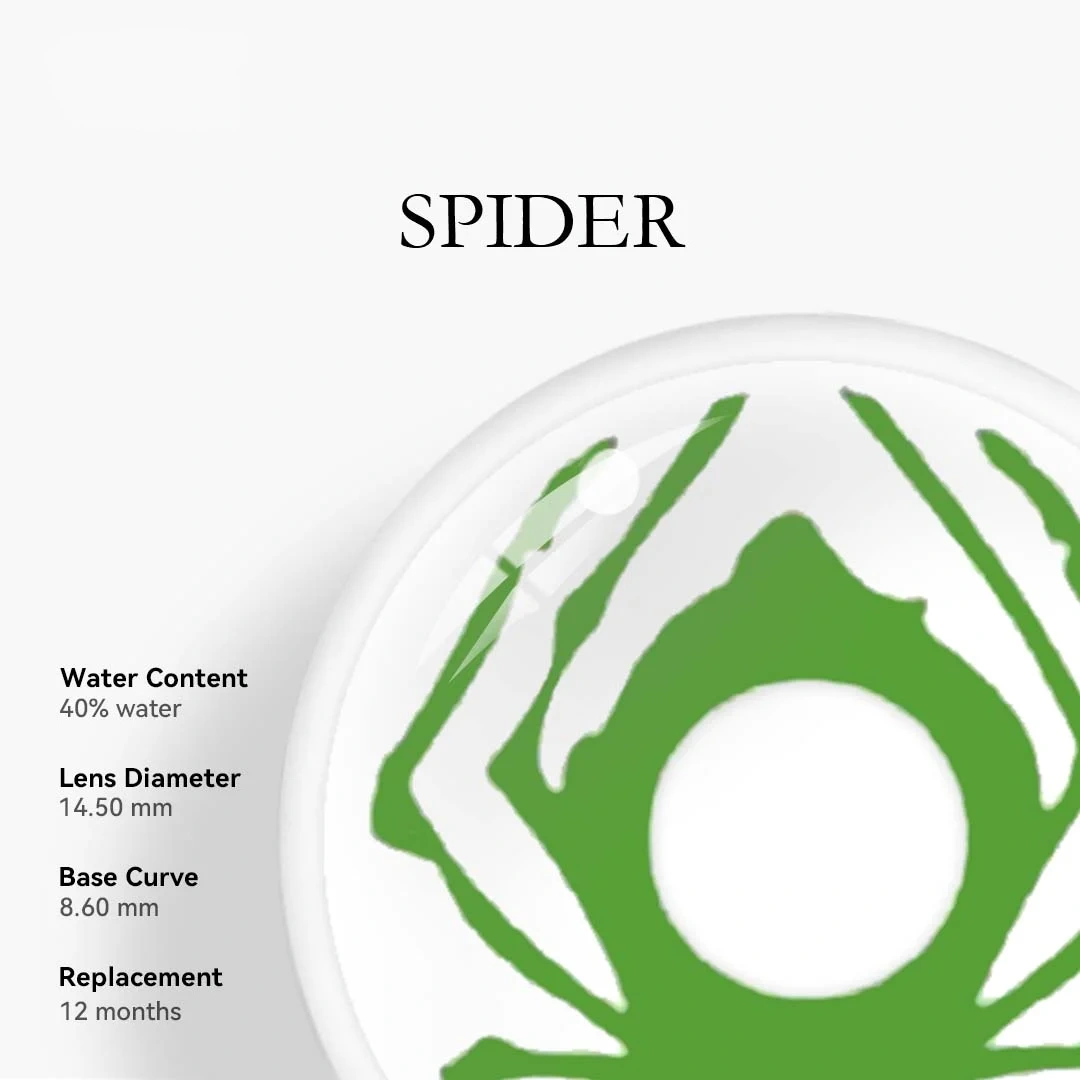 Uniieye Spider Green Halloween Cosplay Colored Contact Lenses | 1 Year