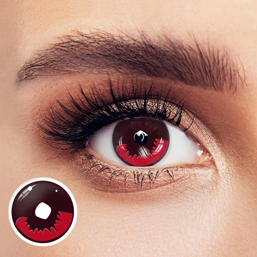 Uniieye Kamado Tanjirou Red Halloween Cosplay Colored Contact Lenses | 1 Year
