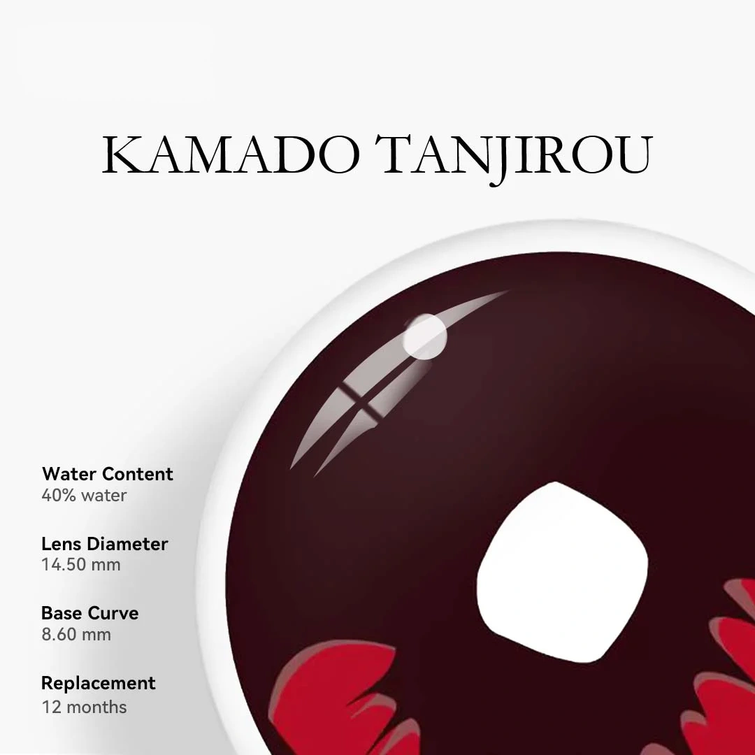 Uniieye Kamado Tanjirou Red Halloween Cosplay Colored Contact Lenses | 1 Year