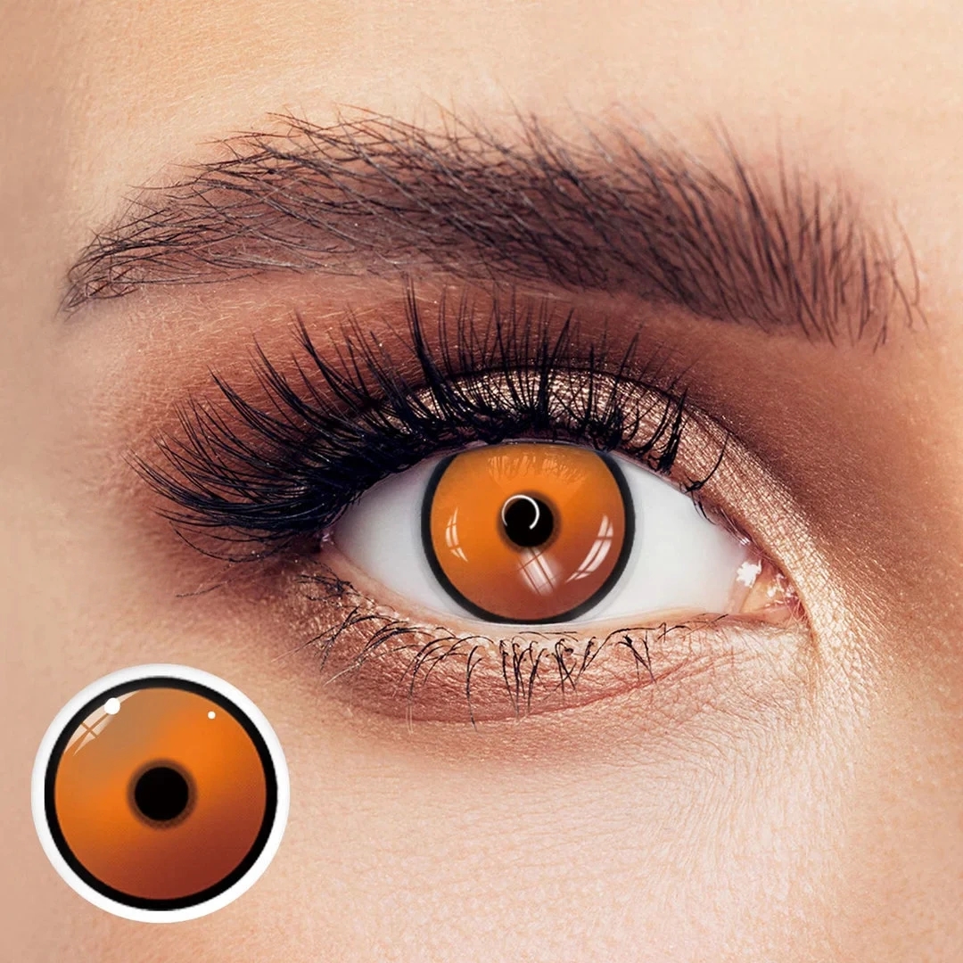 Uniieye Plain Maple Orange Halloween Cosplay Colored Contact Lenses | 1 Year