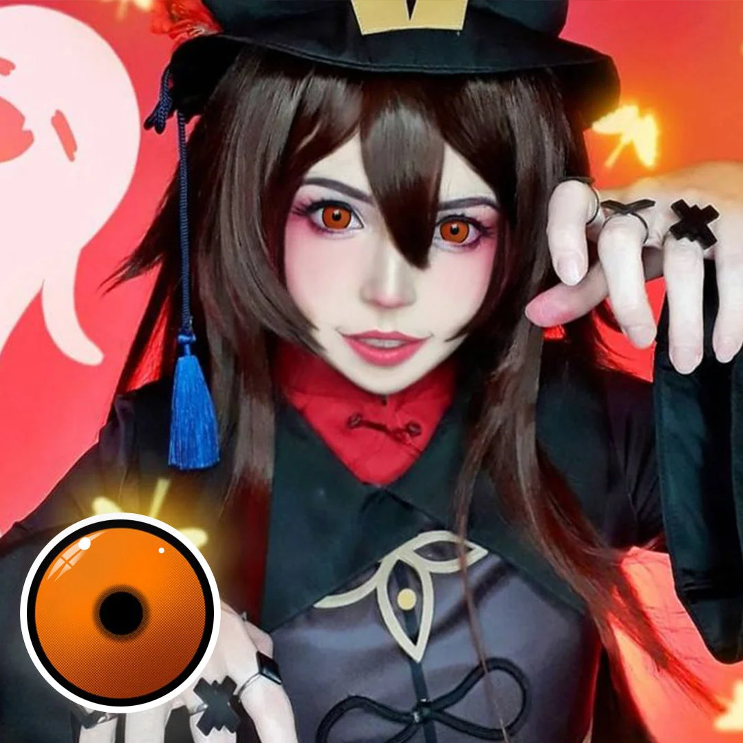 Uniieye Plain Maple Orange Halloween Cosplay Colored Contact Lenses | 1 Year