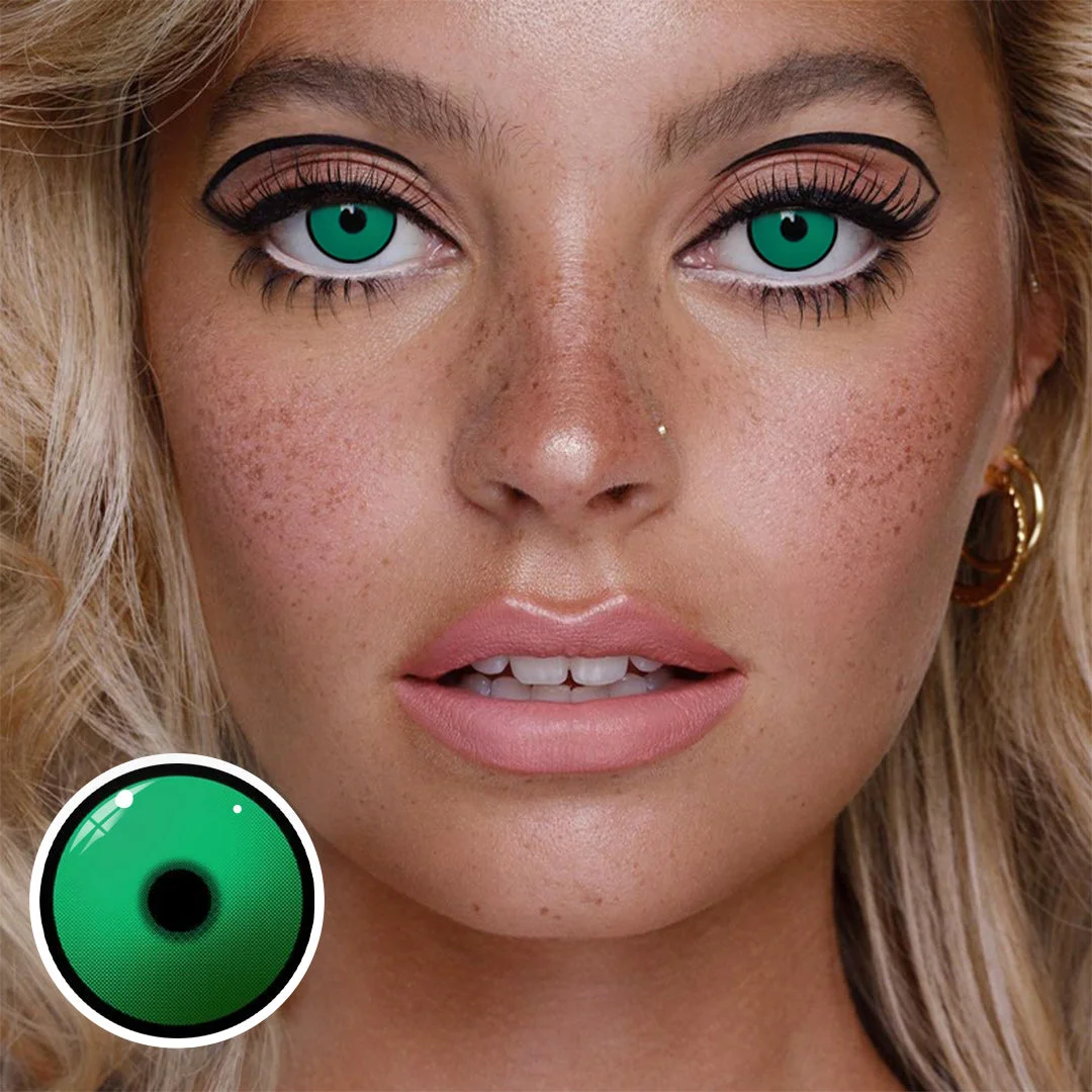 Uniieye Plain Forest Green Halloween Cosplay Colored Contact Lenses | 1 Year