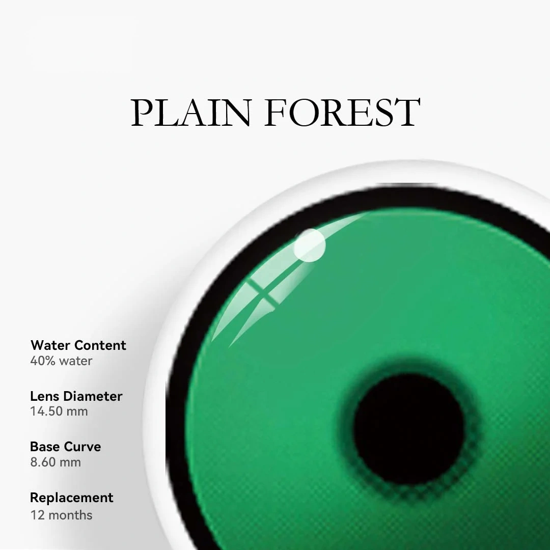 Uniieye Plain Forest Green Halloween Cosplay Colored Contact Lenses | 1 Year