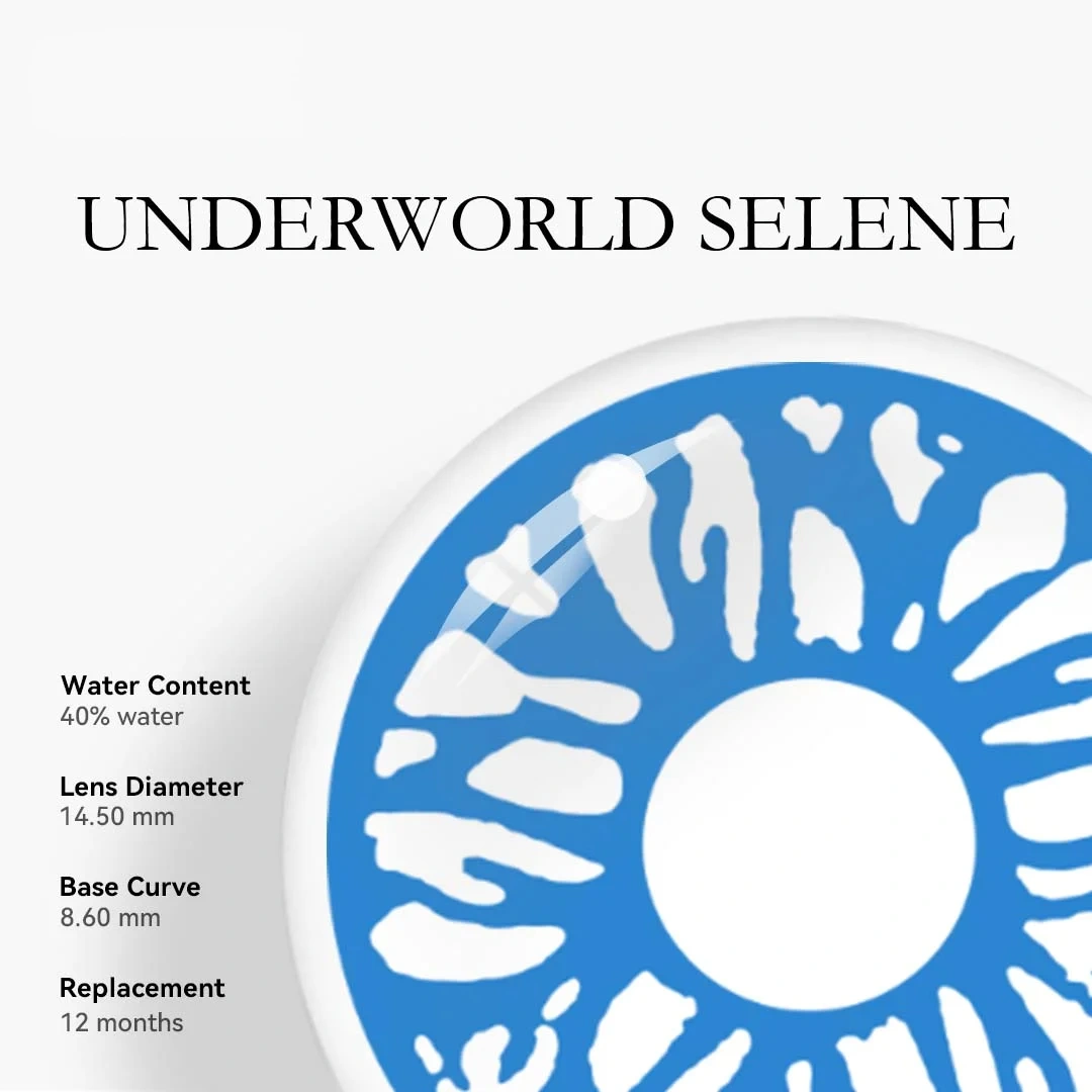 Uniieye Underworld Selene Blue Halloween Cosplay Colored Contact Lenses | 1 Year