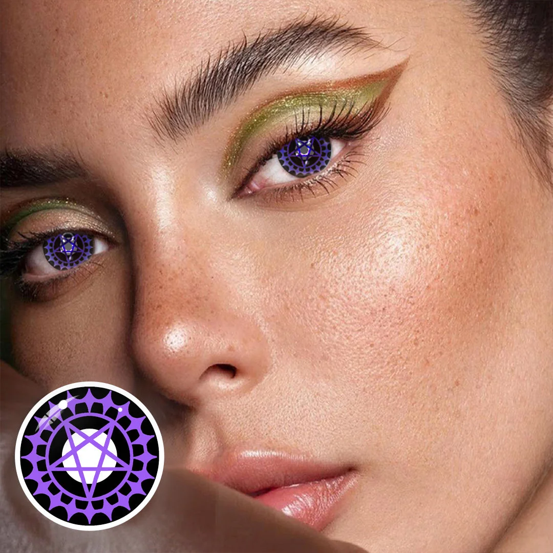 Uniieye Ciel's Purple Prescription Halloween Cosplay Colored Contact Lenses | 1 Year