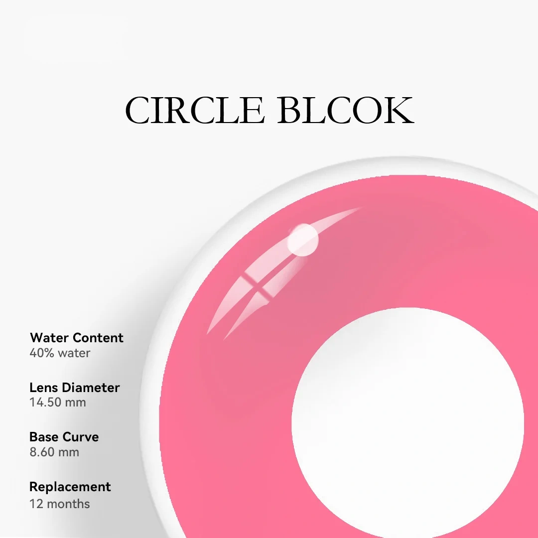 Uniieye Pink Block Halloween Cosplay Colored Contact Lenses | 1 Year