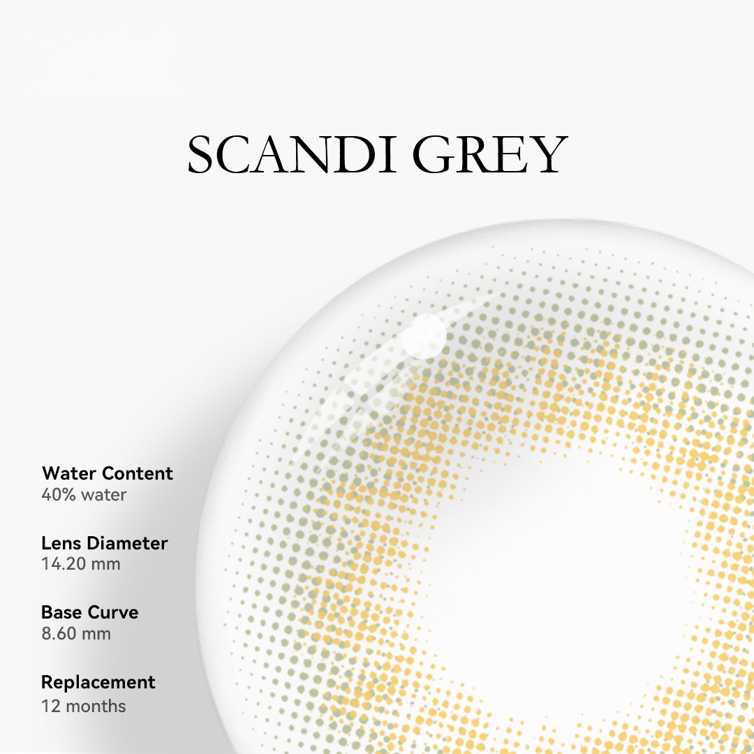 Uniieye Scandi Grey Colored Contact Lenses | 1 Year