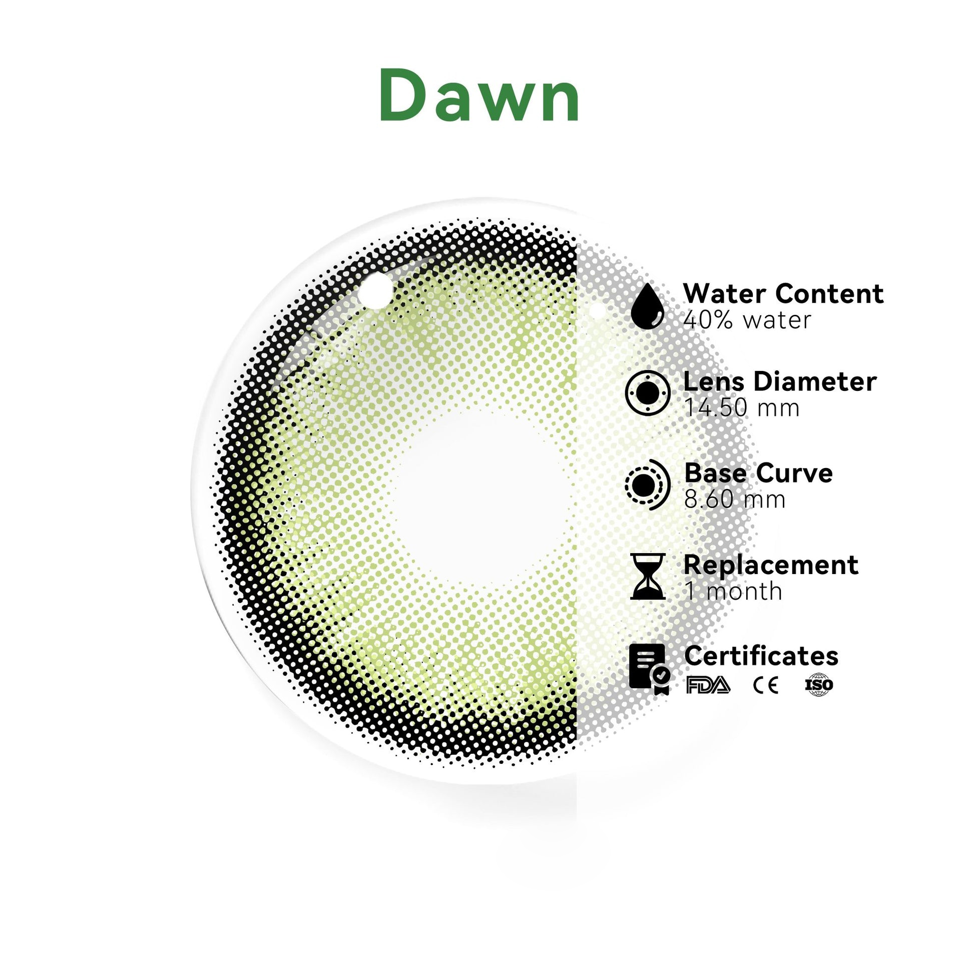 Dawn Green Colored Contact Lenses