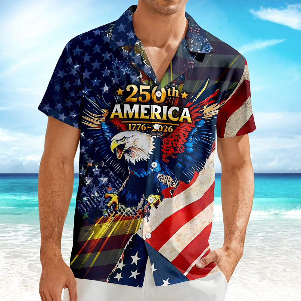 Patriotic 250th America 1776-2026 Eagle Hawaii Shirt-America250