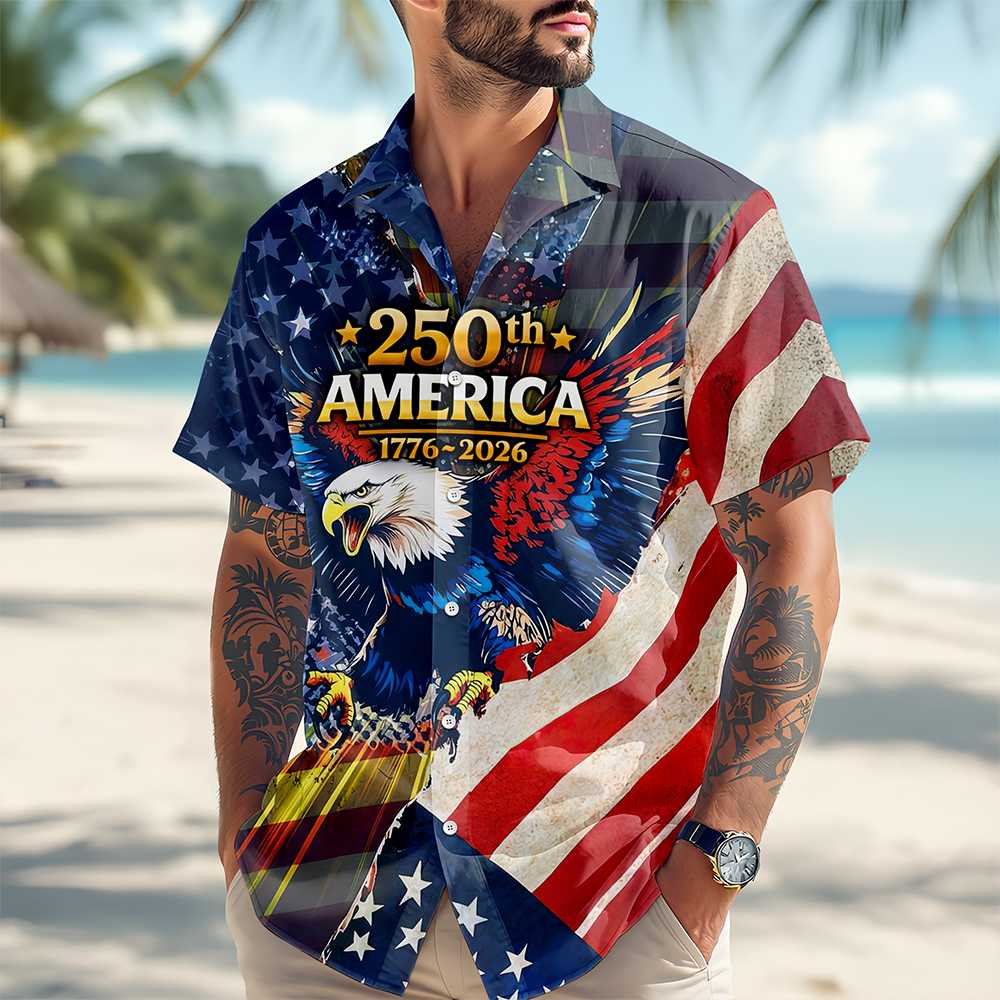 Patriotic 250th America 1776-2026 Eagle Hawaii Shirt-America250