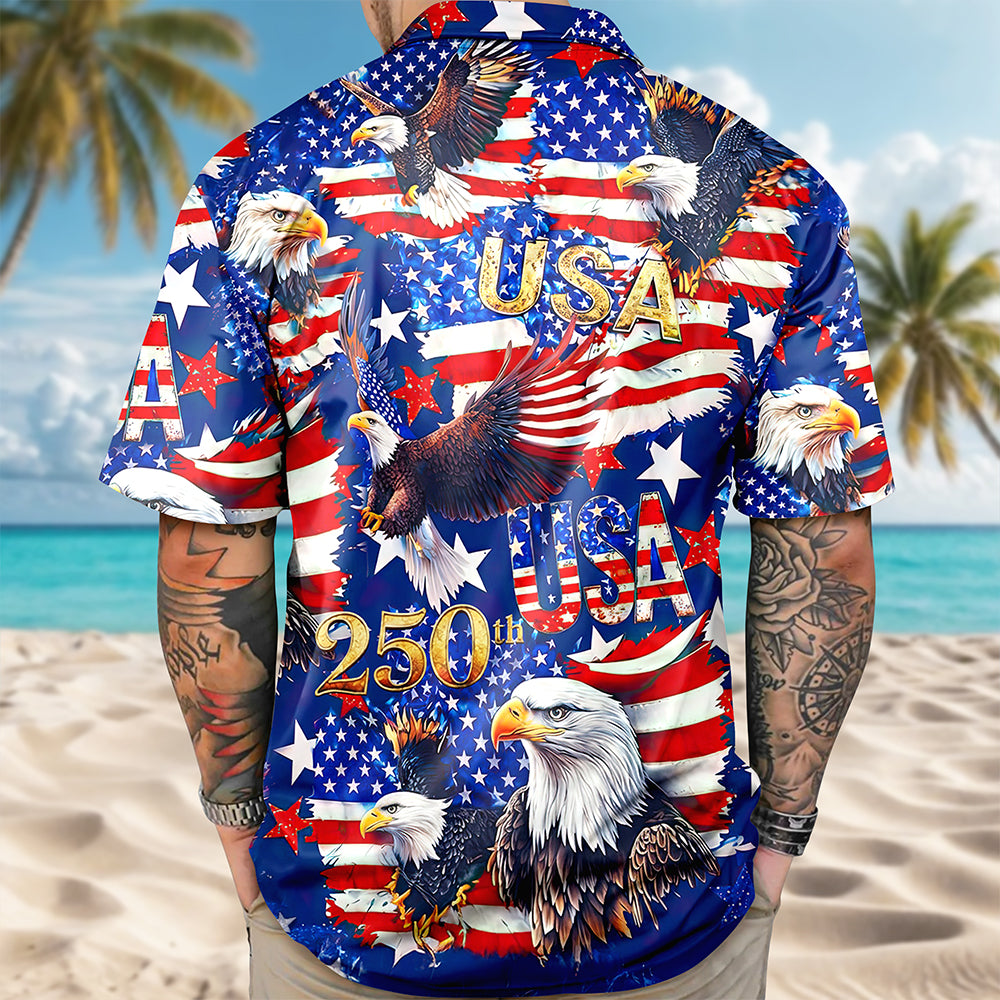 USA 250 Anniversary Eagle 1776-2026 Patriotic Hawaii Shirt-America250