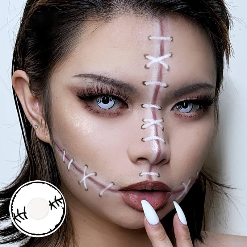 Stitched Mummy White Cosplay Contact Lenses