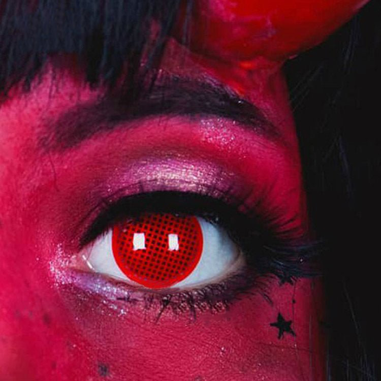 Red Mesh Crazy Contact Lenses