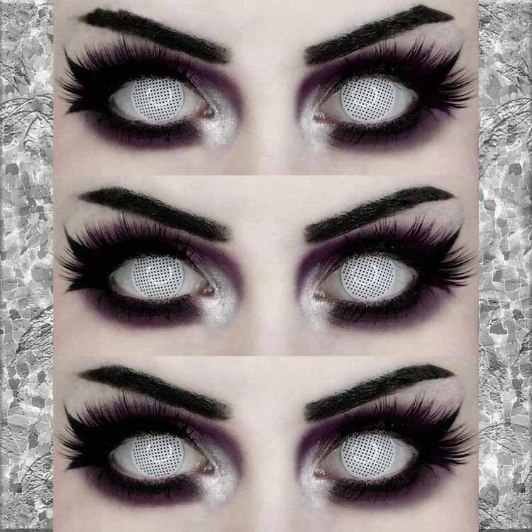 White Mesh Crazy Contact Lenses