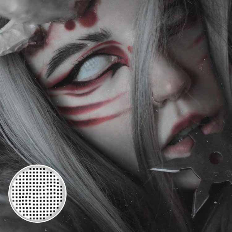 White Mesh Crazy Contact Lenses
