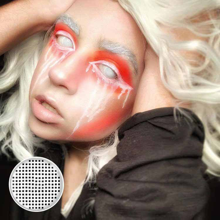White Mesh Crazy Contact Lenses