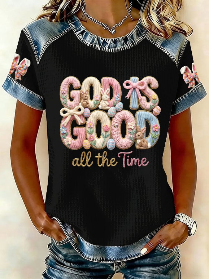 Women's God Is Good All The Time Print T-shirt-America250
