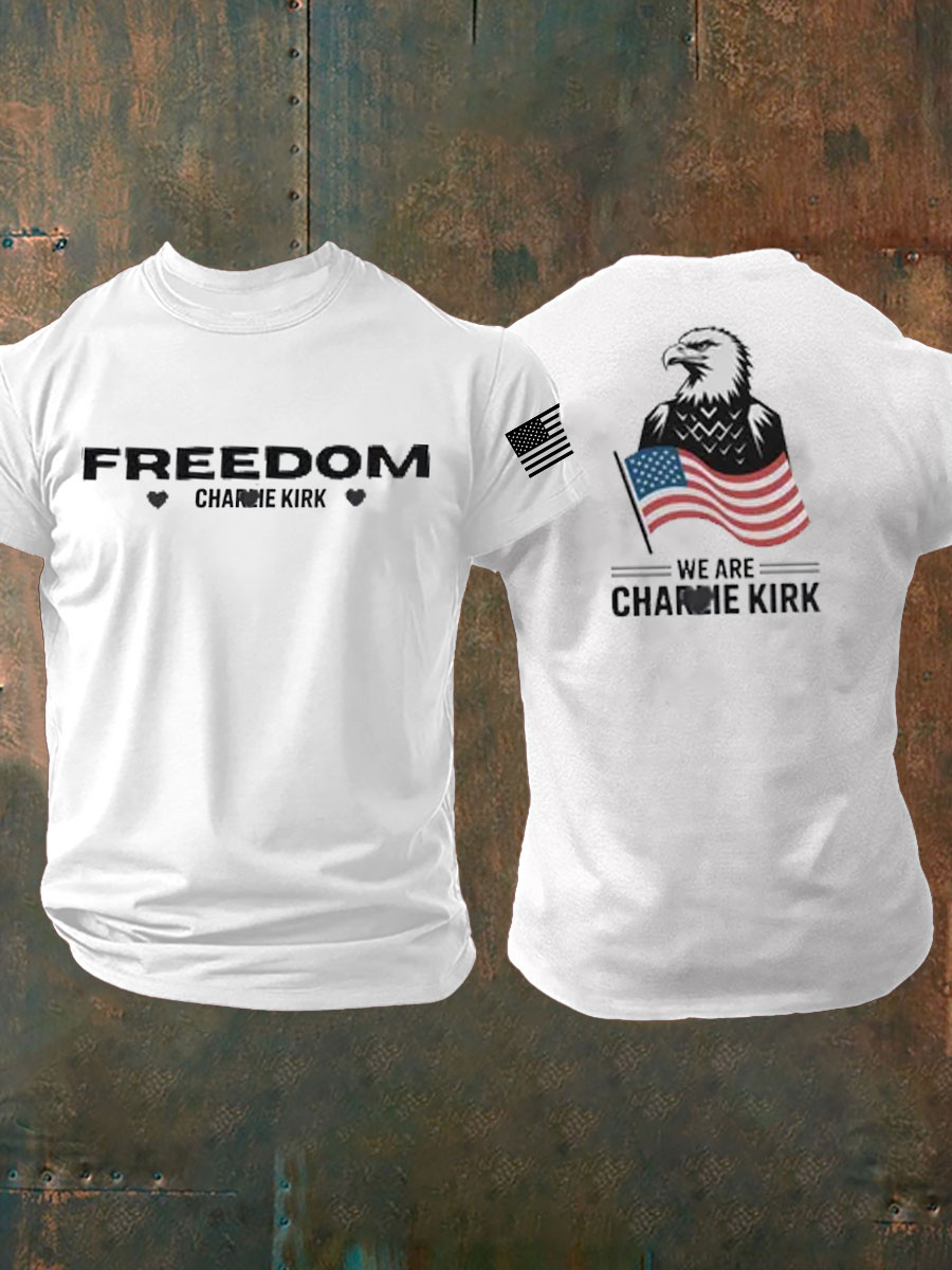 Men's C.K Freedom imitation cotton short-sleeved T-shirt-America250