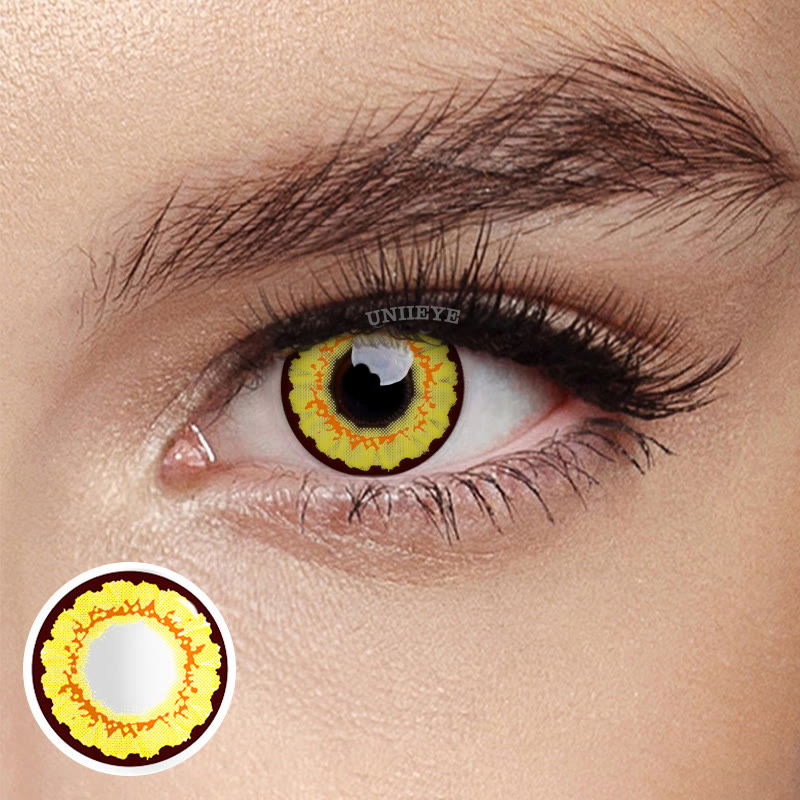 Uniieye Sunflower Yellow Brown Prescription Cosplay Colored Contact Lenses-UNIIEYE