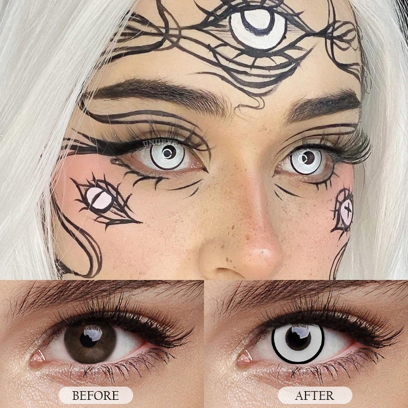 Uniieye White Manson Prescription Cosplay Colored Contact Lenses-UNIIEYE