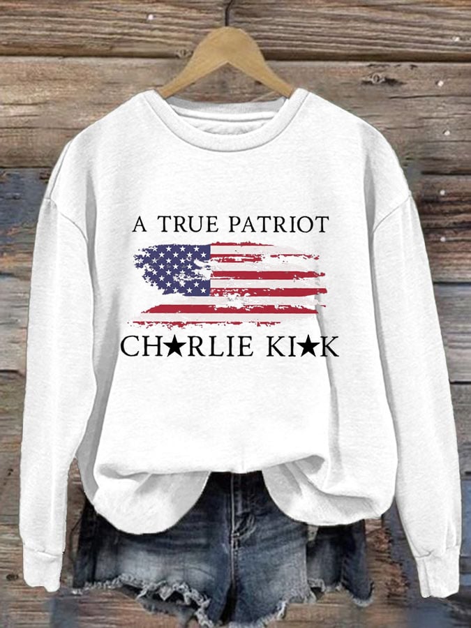 Women's Freedom American Flag Print Sweatshirt-America250