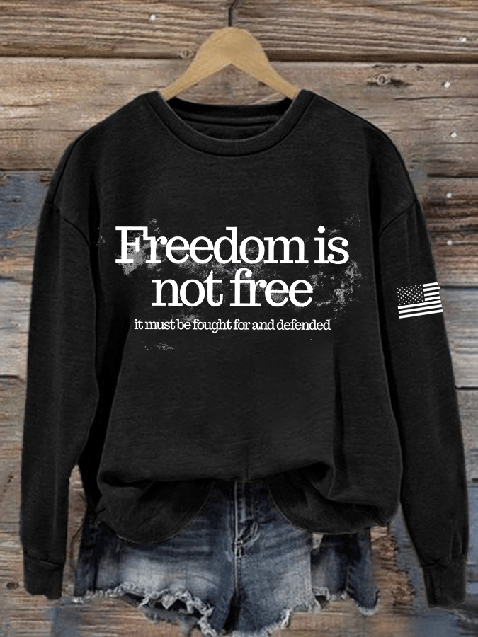 Women's Hot Events Printed Crew Neck Sweatshirt-America250