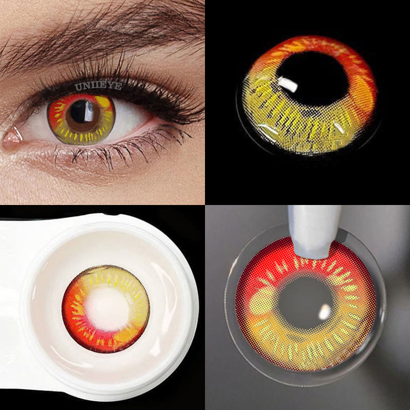 Uniieye Anime Tear Red Prescription Cosplay Colored Contact Lenses-UNIIEYE