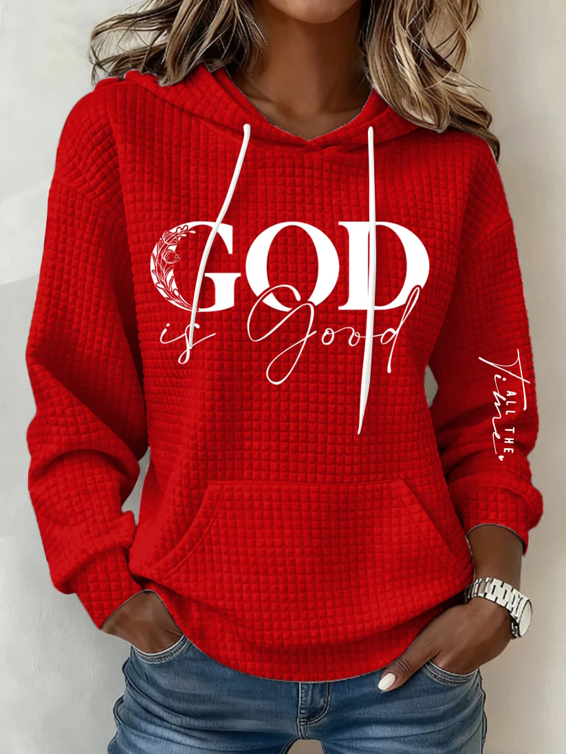 Women's Retro God Is Good  Faith Printed Sweatshirt-America250