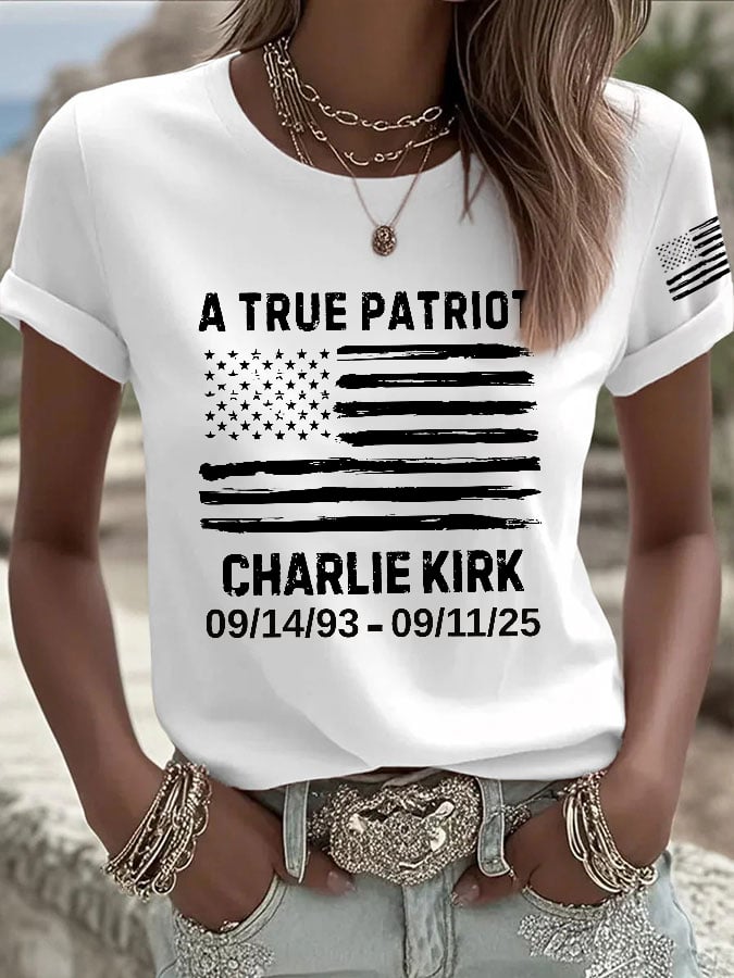 Women's Retro A True Patriot Print T-Shirt-America250