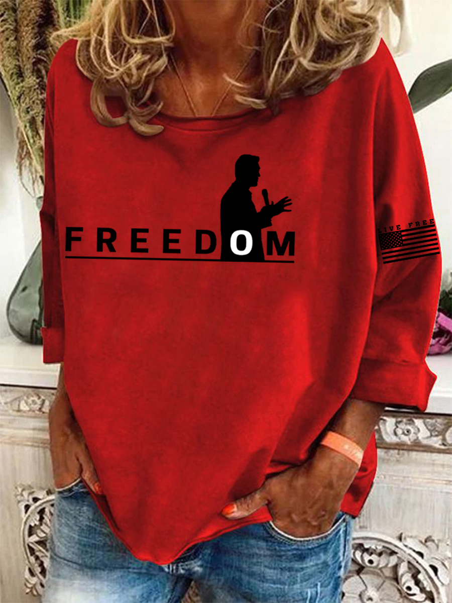 Women's Freedom Live Free Print Sweatshirt-America250