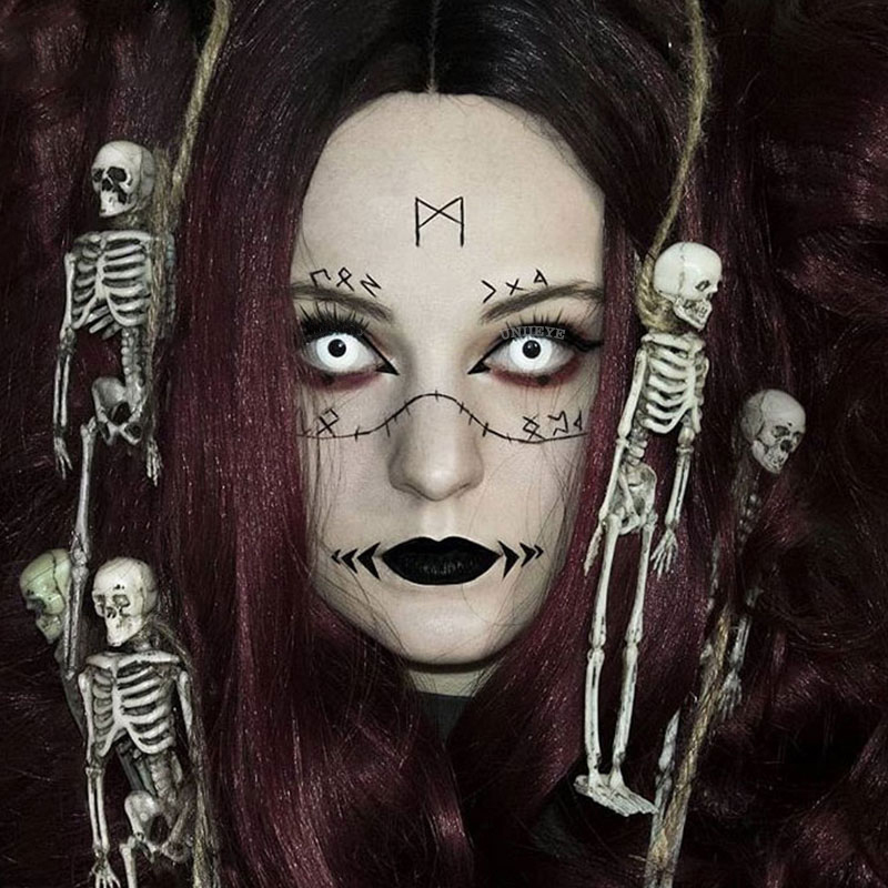 Uniieye Circle Block & Mini Sclera Prescription Cosplay Colored Contact Lenses-UNIIEYE