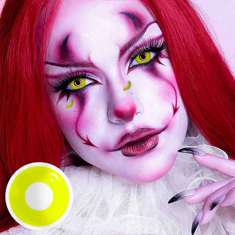 Uniieye Yellow Block Prescription Cosplay Colored Contact Lenses-UNIIEYE