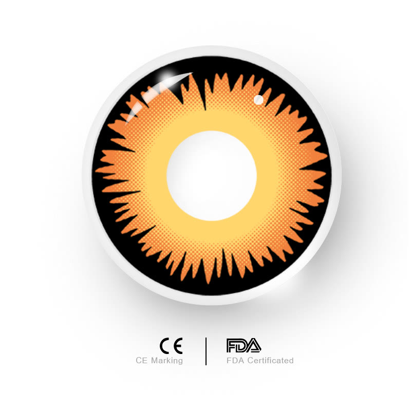 Uniieye Wolf Eye Orange Prescription Cosplay Colored Contact Lenses-UNIIEYE