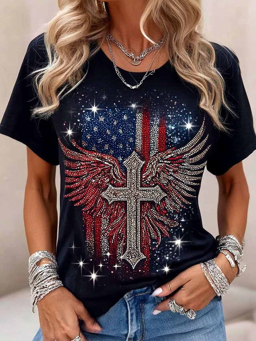 Women's Vintage Faith American Founding 250th Anniversary Short-Sleeved T-Shirt-America250
