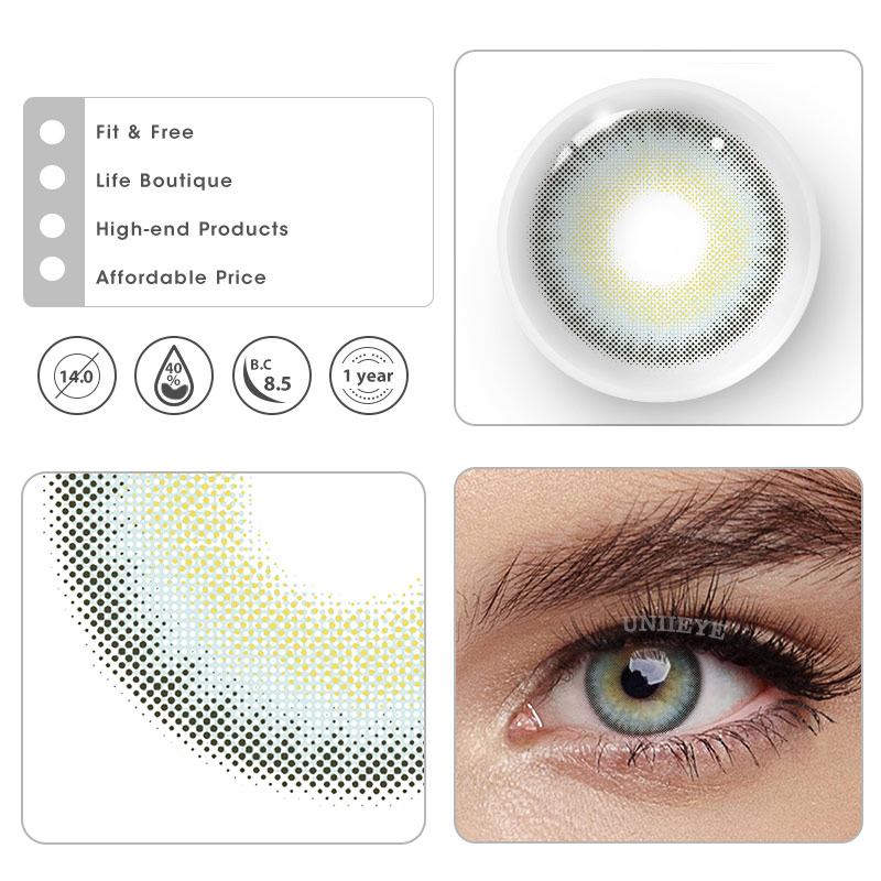 Uniieye Siren Blue Prescription Colored Contact Lenses-UNIIEYE