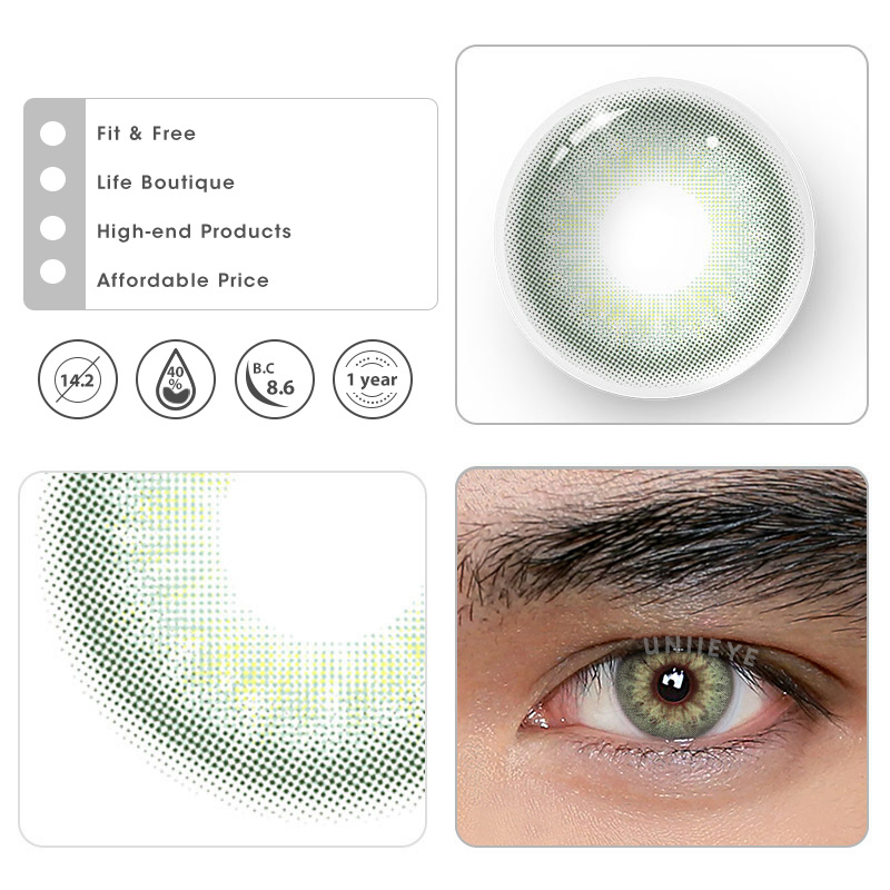 Uniieye DNA II Green Prescription Men Colored Contact Lenses