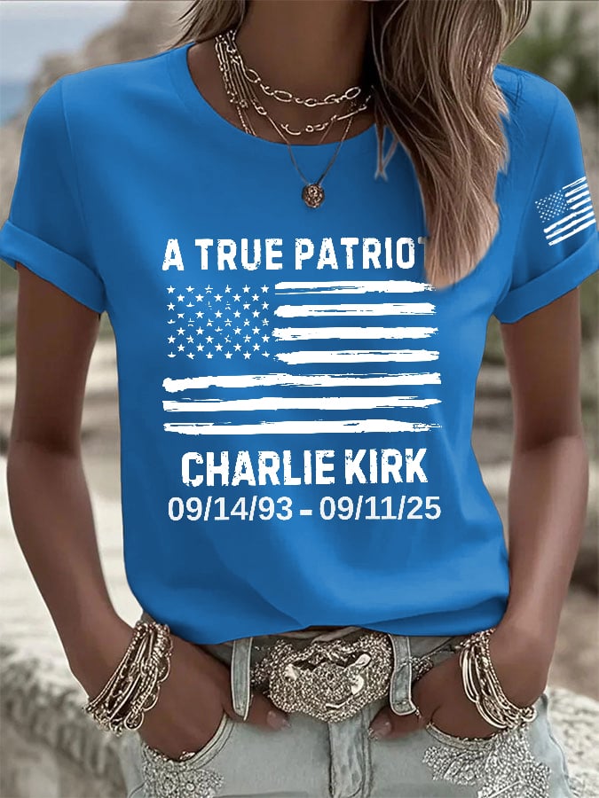 Women's Retro A True Patriot Print T-Shirt-America250
