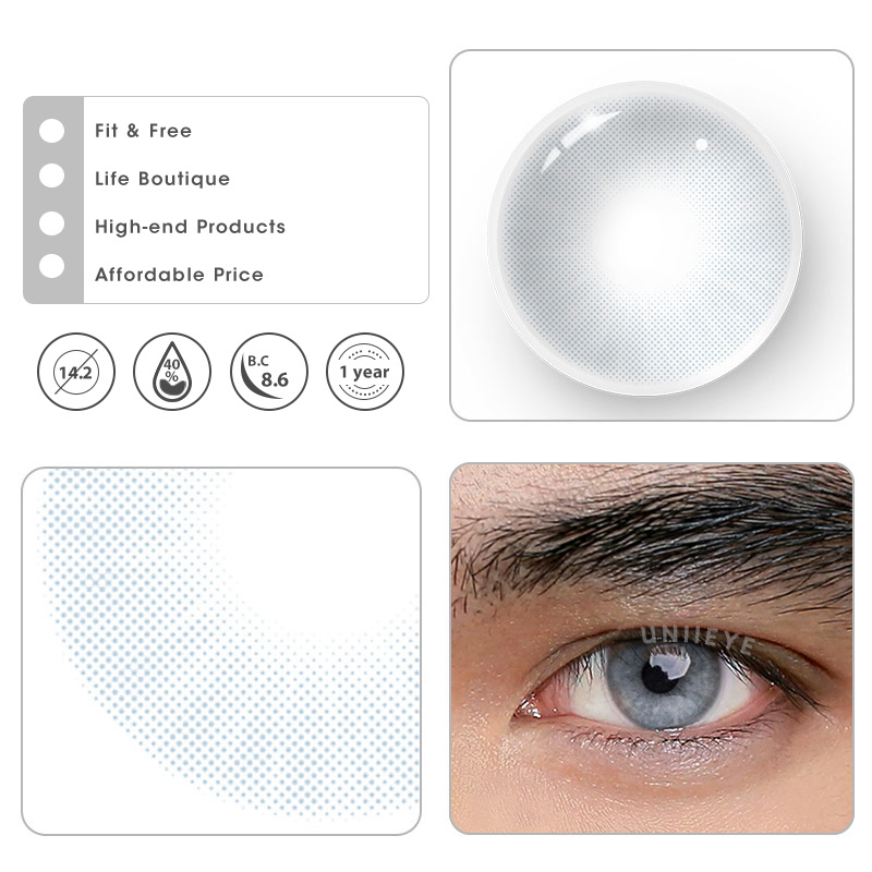 Uniieye Hidrocor II Grafite Prescription Men Colored Contact Lenses