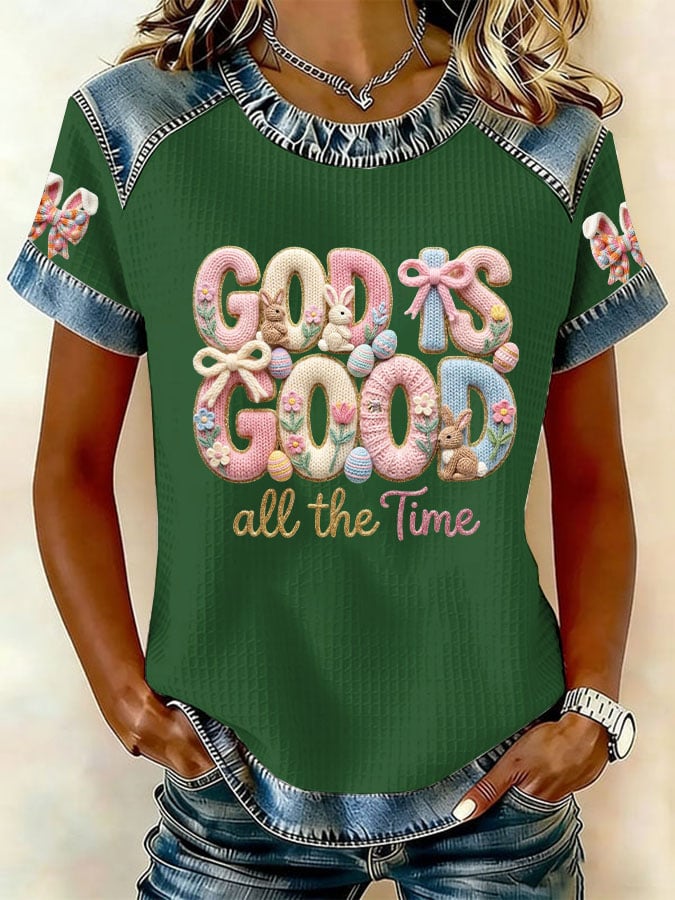 Women's God Is Good All The Time Print T-shirt-America250
