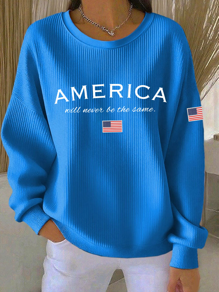 Women's American Will Never Be The Same Printed Casual Sweatshirt-America250