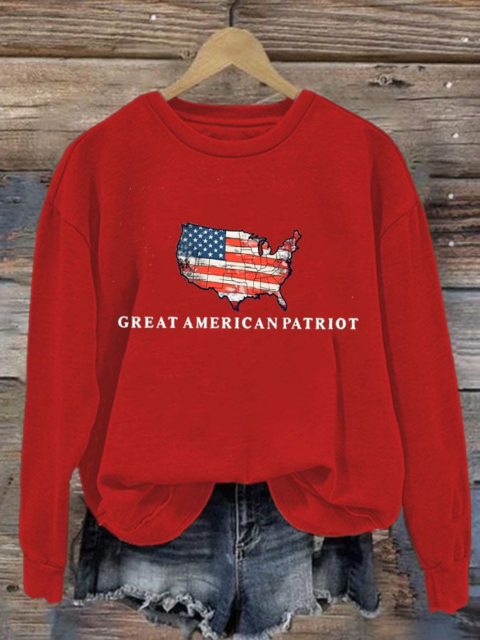 Women's Printed Casual Sweatshirts-America250