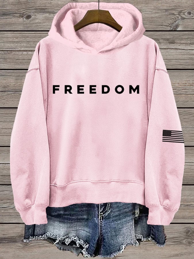 Women's Freedom Print Hooded Sweatshirt-America250